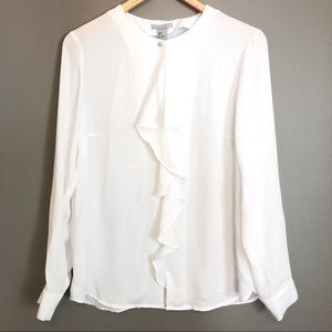 H&M Long Sleeve Ruffled Blouse